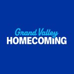 Grand Valley Homecoming text on blue background on November 2, 2024